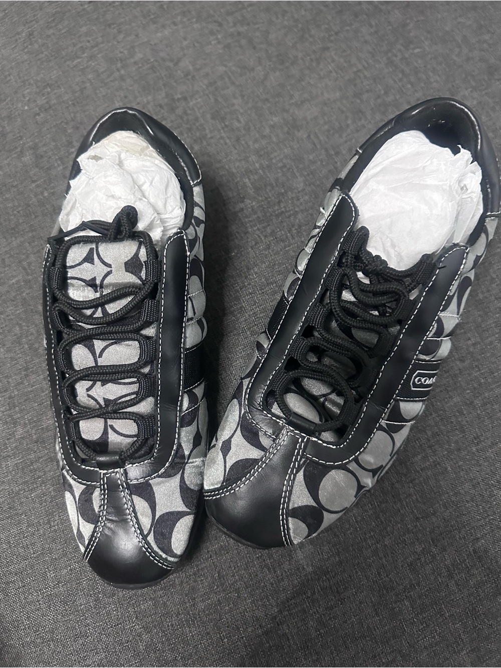 Coach Black and Gray Signature Logo Sneakers